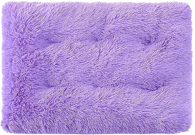 Dog Crate Mat, Dog Bed for Large Dogs, Comfy Fluffy Kennel Pad Anti-Slip for Dog beds & Furniture, Quilted Dog Bed for Pets for Medium/Small Dogs Cats (Color : Purple, Size : 20x14.9)