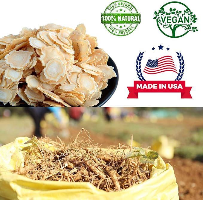 American Ginseng Slices from Wisconsin (Sliced Ginseng Root）Wisconsin Grown!Most People Use It to Make Ginseng Tea! Good for Health! (American Ginseng Slices (Small Round), 2 Boxes of 8 Ounces)