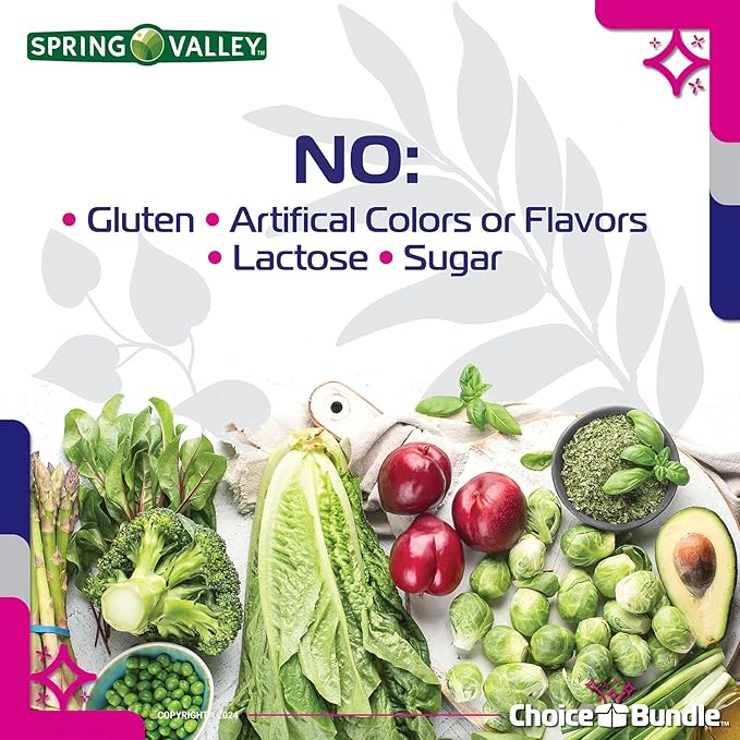 Spring Valley Potassium Heart Health Dietary Supplement Caplets 99 mg 250 CT 3 pk (750 Total) + “Vitamin Vitality” Guide & Keychain Pill Container (5 Items)!