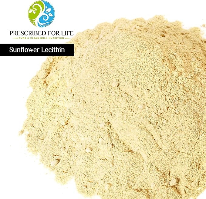 Prescribed For Life Sunflower Lecithin Powder, Unbleached, Gluten Free, Vegan, Non GMO, Soy Free, Kosher, Naturally Rich in Choline & Essential Fatty Acids (12oz / 340g)