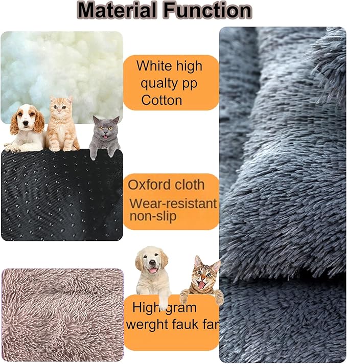 Dog Crate Mat, Dog Bed for Large Dogs, Comfy Fluffy Kennel Pad Anti-Slip for Dog beds & Furniture, Quilted Dog Bed for Pets for Medium/Small Dogs Cats (Color : Brown, Size : 25x18)