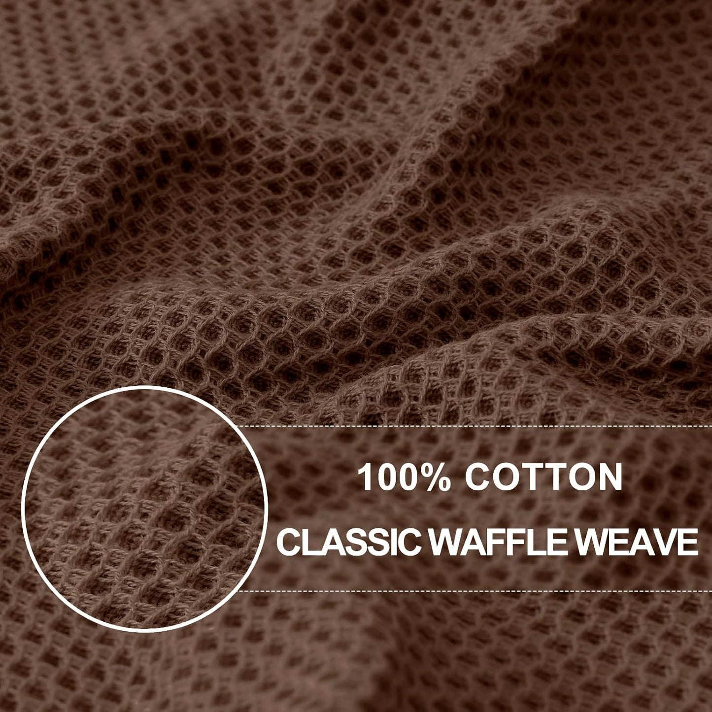 Homaxy 100% Cotton Waffle Weave Kitchen Dish Towels, Ultra Soft Absorbent Quick Drying Cleaning Towel, 13 x 28 Inches, 6-Pack, Coffee