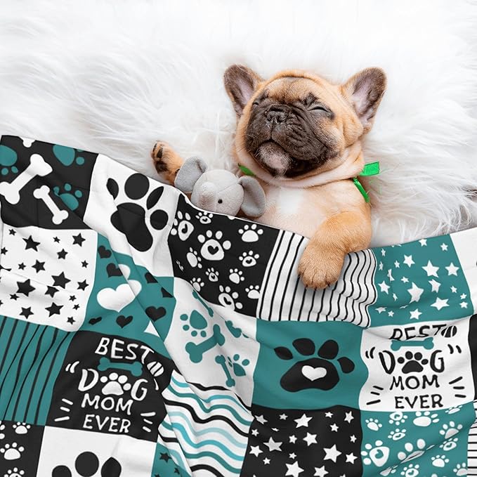 Paws Blanket for Dog Cat - Dog Puppy Blankets 23x16 Stripes Love Bones Throw Blanket for Couch