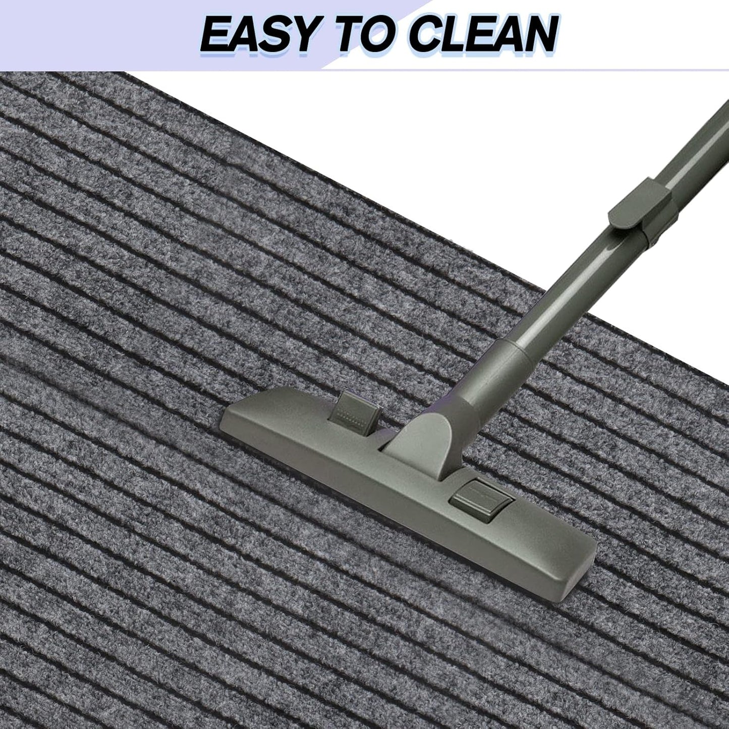 Custom Size Backed Non-Slip Area Rugs Runner, Easy Clean, Waterproof Runner Rugs for Hallway Entryway, Kitchen, Laundry, 4FT x 6FT, Gray Stripe