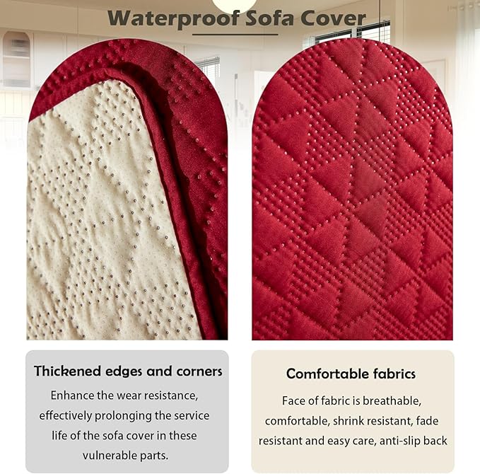 Waterproof Dog Bed Cover Pet Blanket, Soft Pet Couch Covers for Sofa Washable, Bed Couch Sofa Furniture Protector for Puppy Cat Kids (Red,210 * 305 CM)