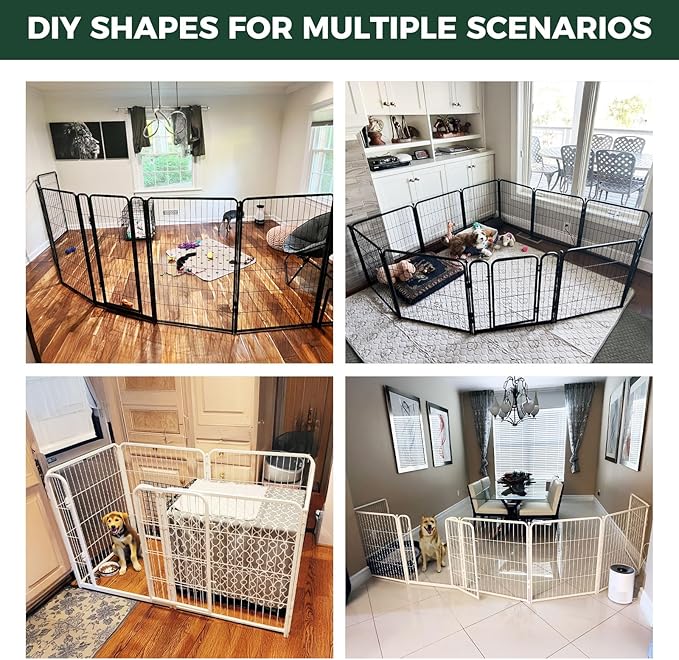 FXW Homeplus Unleashed Indoor Dog Playpen - Stress-Free and Safe Play, Heavy Duty 24 Inch 4 Panels Dog Pen for Puppy and Small Dogs, White│Patented