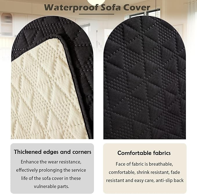 Waterproof Dog Bed Cover Pet Blanket, Soft Pet Couch Covers for Sofa Washable, Bed Couch Sofa Furniture Protector for Puppy Cat Kids (Black,210 * 260 CM)