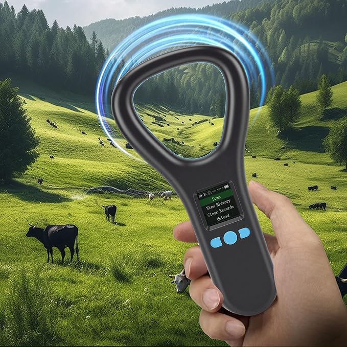 VBESTLIFE Pet Dog Cat Microchip Reader, Stray Animal ID 134.2kHz 125kHz FDX B 15 Digits & EMID 10 Digits Animal Chip Registration RFID Microchips Scanner