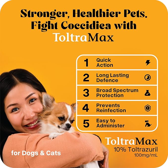 Toltrazuril 10.0% for Horses, Dogs, Cats, 240mL/8 Ounce, for Non-Food Chain Animals, Peanut Butter