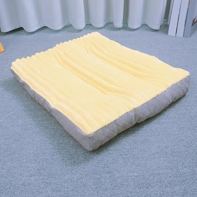 Dog Bed,pet Beds & Furniture,Machine-Washable Cushion for Dogs and Cats,Suitable for Dogs, Floor Furniture Use Yellow L
