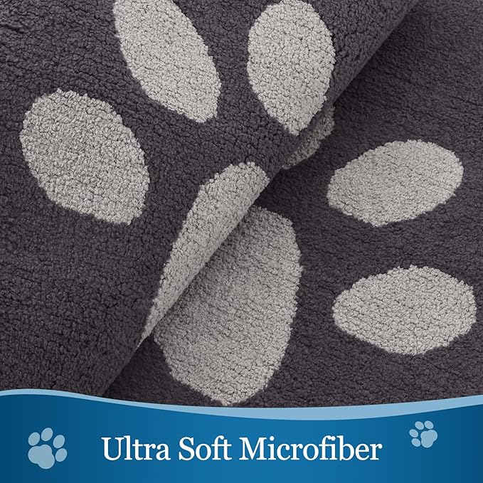 Buganda Dog Door Mat for Muddy Paws, Absorbent Dirt Trapper Washable Indoor Doormats, Non Slip Low-Profile Mud Mat for Dogs, Front Entrance Doormat for Inside Floor (30x20 Inches, Dark Grey)