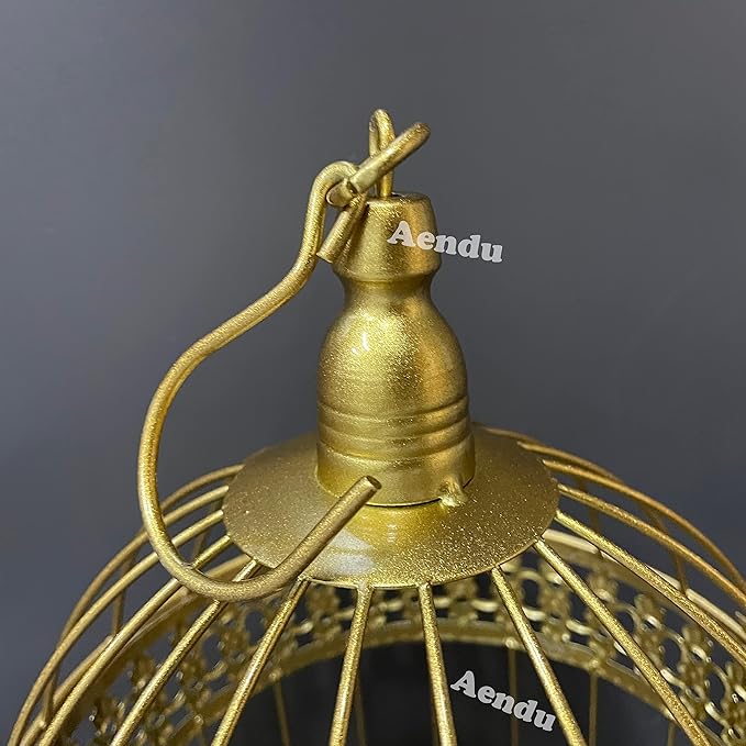 Iron Bird Cage for Wedding Decor and Flower Cage Decor Perfect Props for Hanging Flower Frames Indoor and Outdoor Decoration at Wedding Parties (Gold)