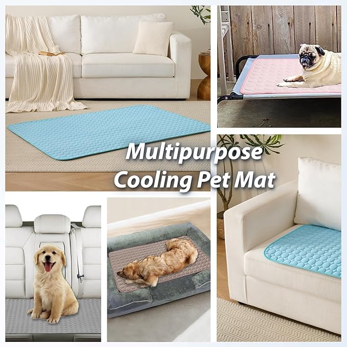MICROCOSMOS Summer Cooling Mat & Sleeping Pad- Water Absorption Top, Materials Safe, Easy Carry, EZ Clean. Keep Cooling for Pets, Kids and Adults.(Dark Grey, 28" x 22")