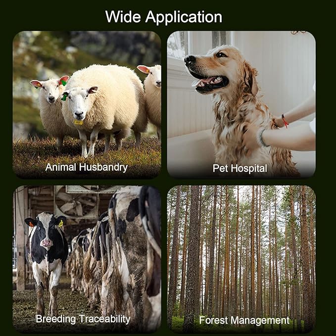 Pet Microchip Scanner, Animal Handheld Reader with 1.44 Inch LED Color Screen, FDXB EMID Microchip, Rechargeable Animal Chip Registration for Pets Pigs Dogs Cats