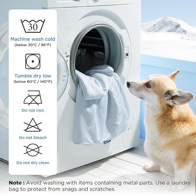 Bedsure Cooling Blanket for Medium Dogs with Breathable Air-Core Fill Q-MAX>0.4 - Dog Cooling Mat Soft, Lightweight Pet Cat Throw Cold Blanket Washable for Summer, Arctic Blue, 30x40