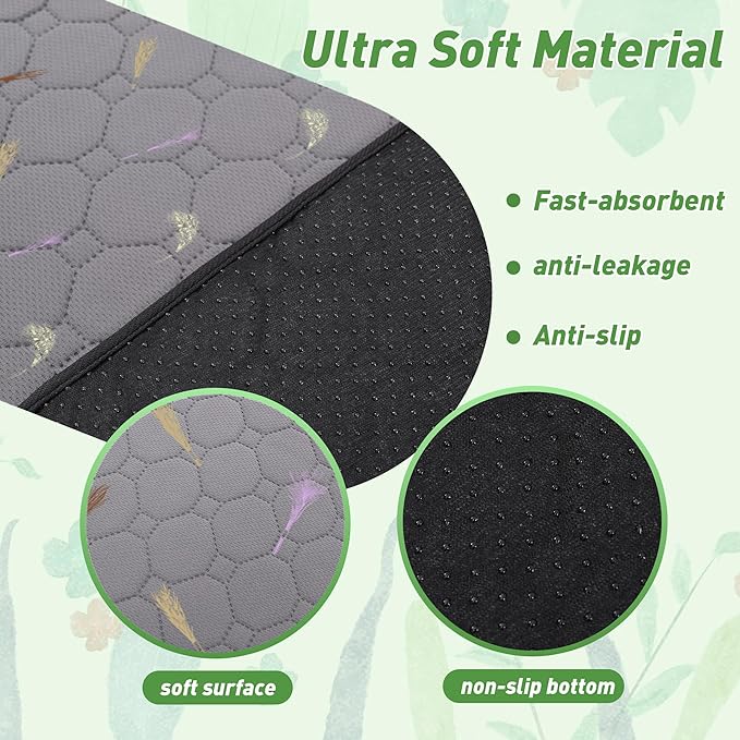 2Pcs Guinea Pig Cage Liners,Guinea Pig Fleece Cage Liners36''X72'' Super Absorbent Washable Pee Pads Reusable for Rabbit Hamster Chinchilla