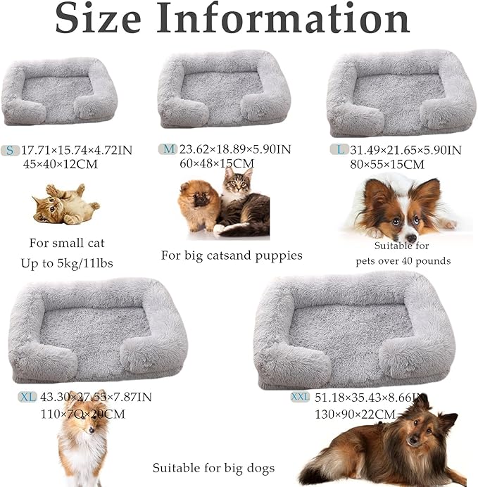 Dog Beds Medium Large Size Dog, Calming Dog Bed with Removable Washable Cover, Waterproof Lining and Nonskid Bottom(Leather Pink,XXL)