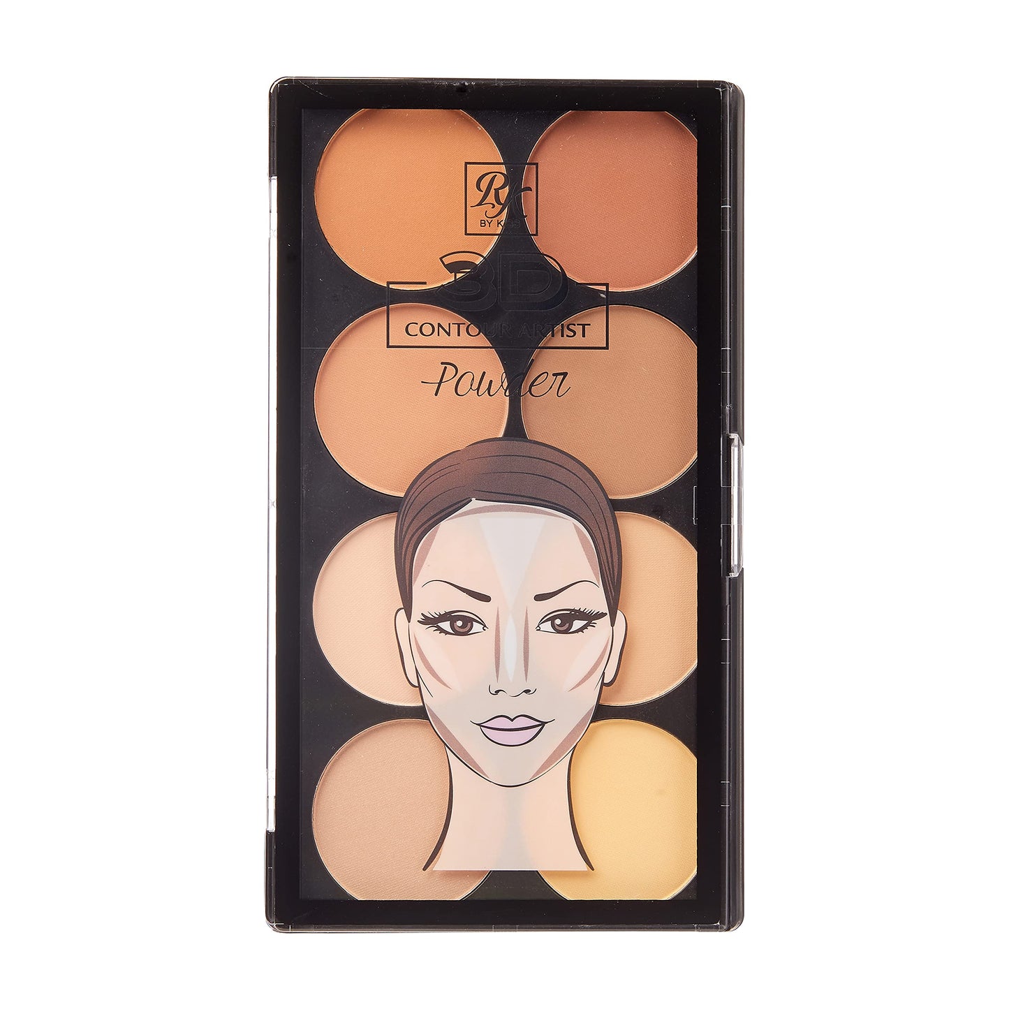 Ruby Kisses Flawless Finish With 3D Contour Powder Makeup Palette - Multiple Contouring Options, Easy Blending, Long-Lasting For