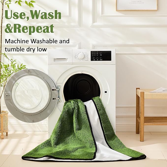 Qeils Reusable Dog Pee Pads, 2 Pack Super Absorbent & Leakproof Washable Puppy Pads with Soft Green Top Layer, for Potty Training, Crates, Couch, Car Seats & Pet Beds, 36"x 41"