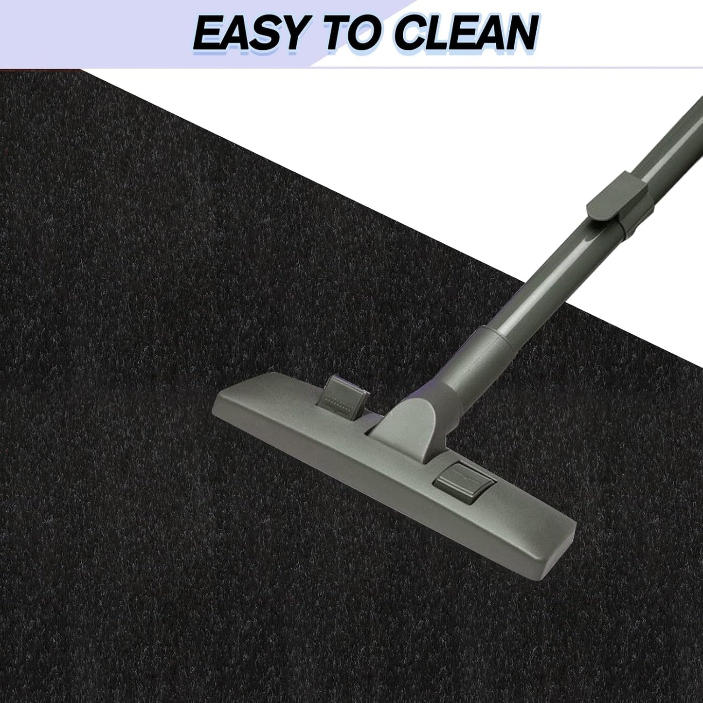Custom Size Backed Non-Slip Area Rugs Runner, Easy Clean, Waterproof Runner Rugs for Hallway Entryway, Kitchen, Laundry, 2FT x 40FT, Black