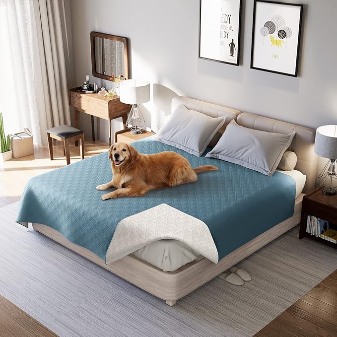 Waterproof Dog Bed Covers for Couch Protection, Water-Resistant Soft Dog Pet Blanket Anti-Slip Dog Blanket for Bed, for Furniture Bed Couch Sofa (Gray Blue,30x70inch)