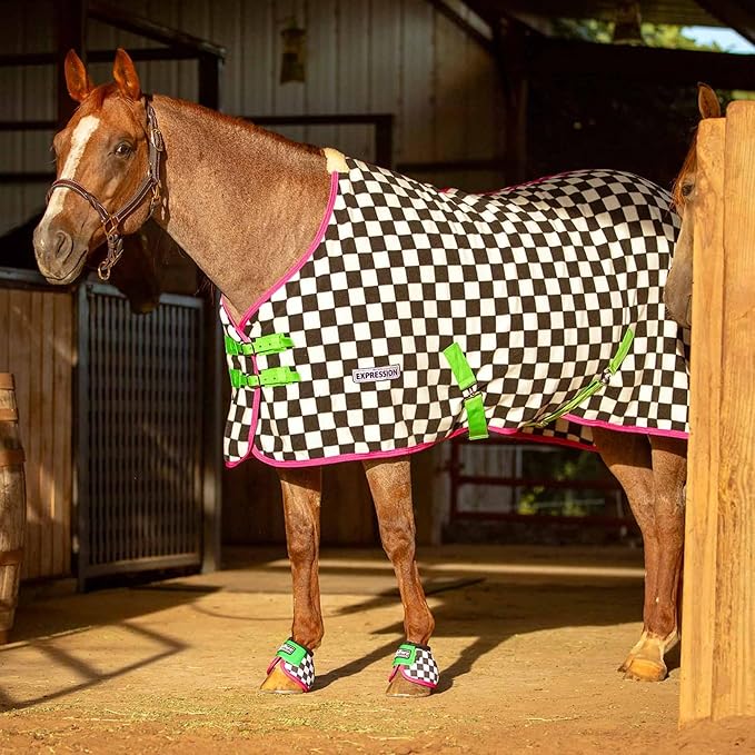 Jeffers Expression Fleece Cooler for Horses, Standard Neck, Skater Cowgirl 66"- Equine Towel Blanket, Moisture Absorbent, Light Weight, Best for Drying, Exercise, Bathing, Adjustable Belly Bands
