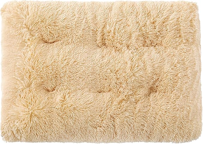 Dog Crate Mat, Dog Bed for Large Dogs, Comfy Fluffy Kennel Pad Anti-Slip for Dog beds & Furniture, Quilted Dog Bed for Pets for Medium/Small Dogs Cats (Color : Apricot, Size : 43x29)