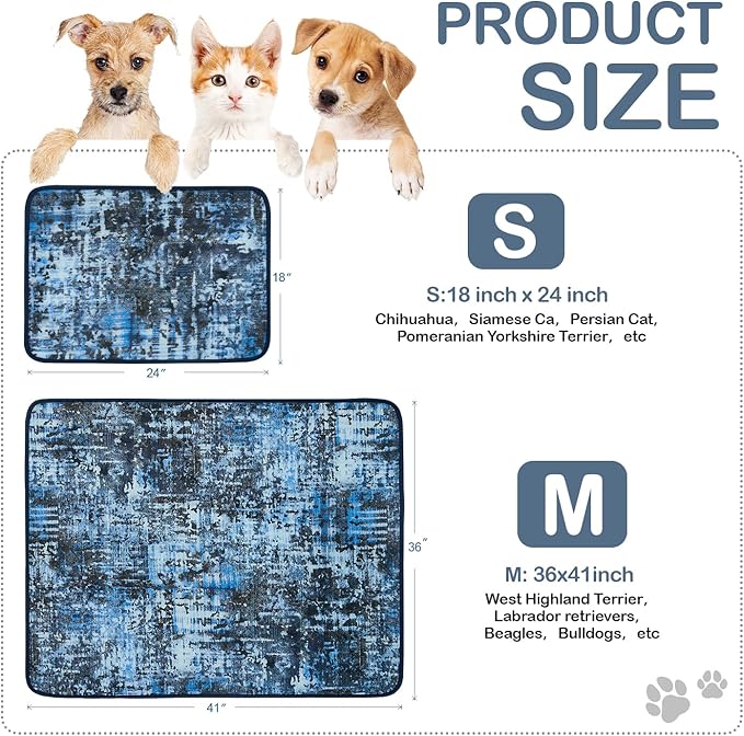 Qeils Washable Pee Pads for Dogs, 2 Pack Reusable 36x41 Super Absorbent Leakproof & Non-Slip Puppy Pads