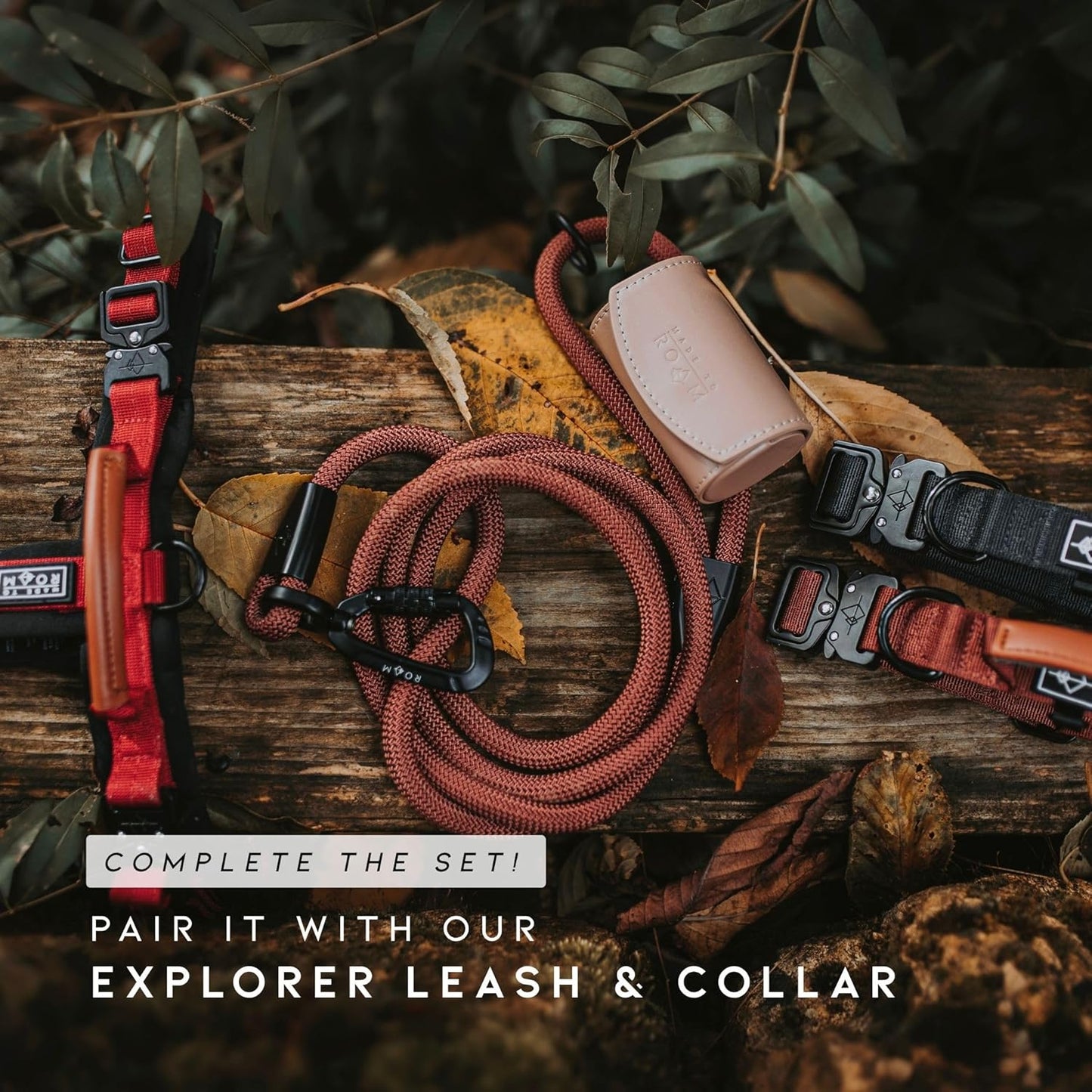 MADE TO ROAM Premium Explorer Harness - Y-Shaped Dog Harness with Adjustable Durable Nylon, Soft Padding, Metal Buckles and Leather Handle for Small, Medium, Large Dogs (California Horizon, Size 1)