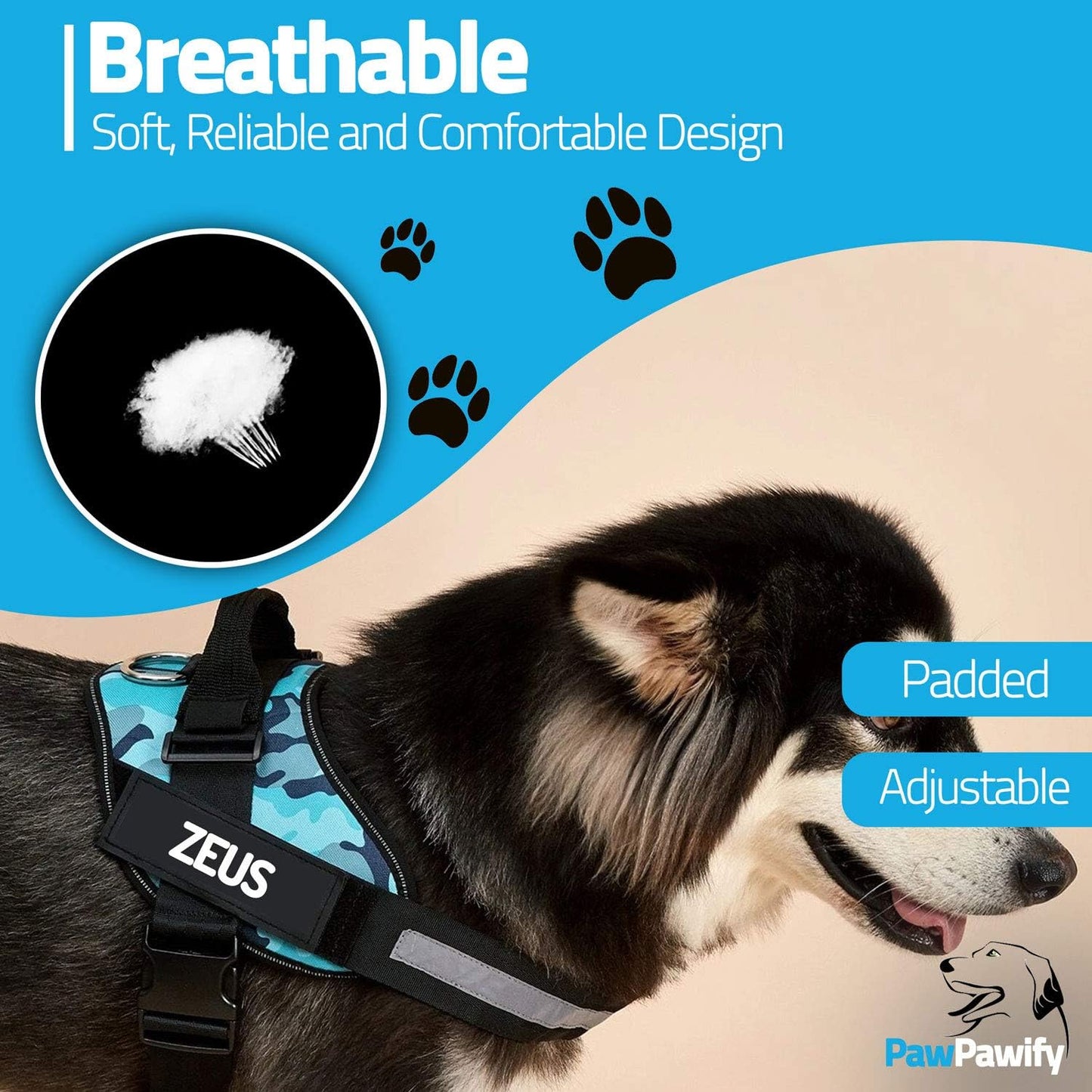 PawPawify Custom No Pull Dog Harness with Name and Phone Number, Heavy Duty Personalized Pet Vest to Prevent Tugging, Pulling, or Choking, Training and Walking (Camouflage Red, S (10-19LBS))