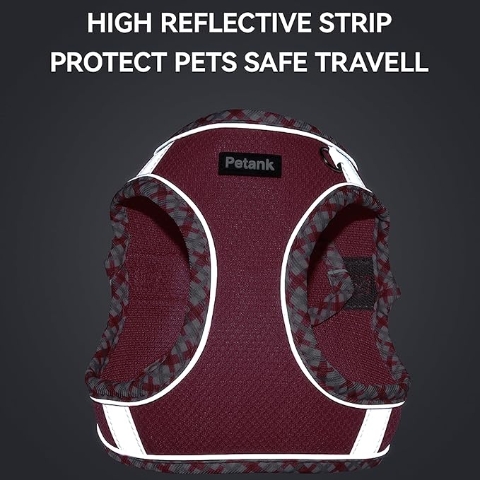 Petank Dog Harness for Small Medium Dogs No Pull, Puppy Harness and Leash Set for Walking, Running, Training, Small Dog Harness, Medium Dog Harness (Brown, L)
