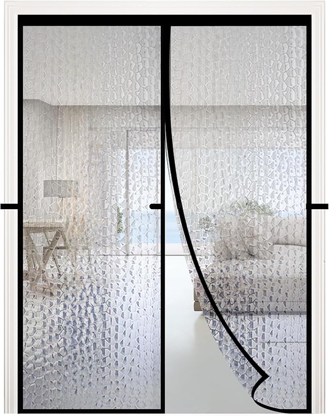 RELIANCER Magnetic Thermal Insulated Door Curtain,Waterproof EVA Door Cover,Fit Doors Size Up to 72"x80",Temperature Protection Insulated Doorway Curtain Partition,Patio Self-Closing Doors Net Screen