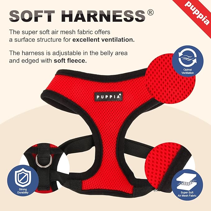 Puppia Soft Dog Harness No Choke Over-The-Head Triple Layered Breathable Mesh Adjustable Chest Belt and Quick-Release Buckle, Camouflage, XX-Large
