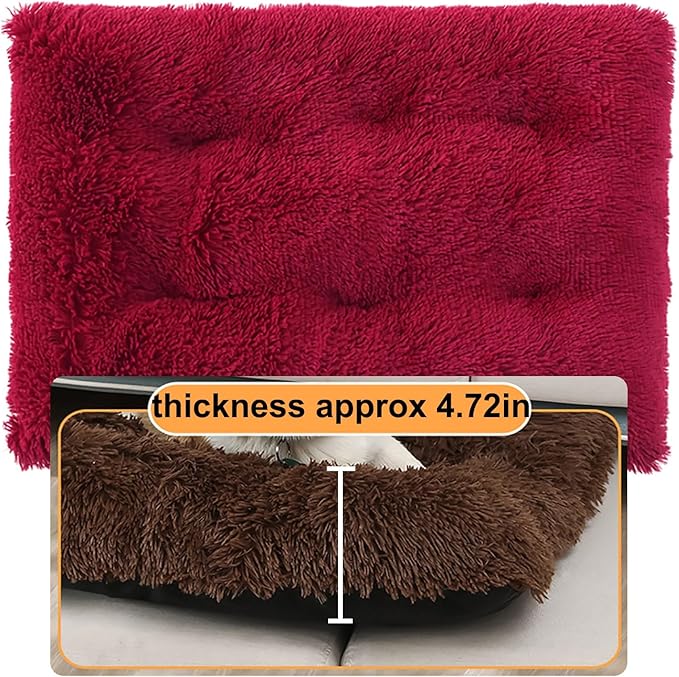 Dog Crate Mat, Dog Bed for Large Dogs, Comfy Fluffy Kennel Pad Anti-Slip for Dog beds & Furniture, Quilted Dog Bed for Pets for Medium/Small Dogs Cats (Color : Green, Size : 16.9x11)