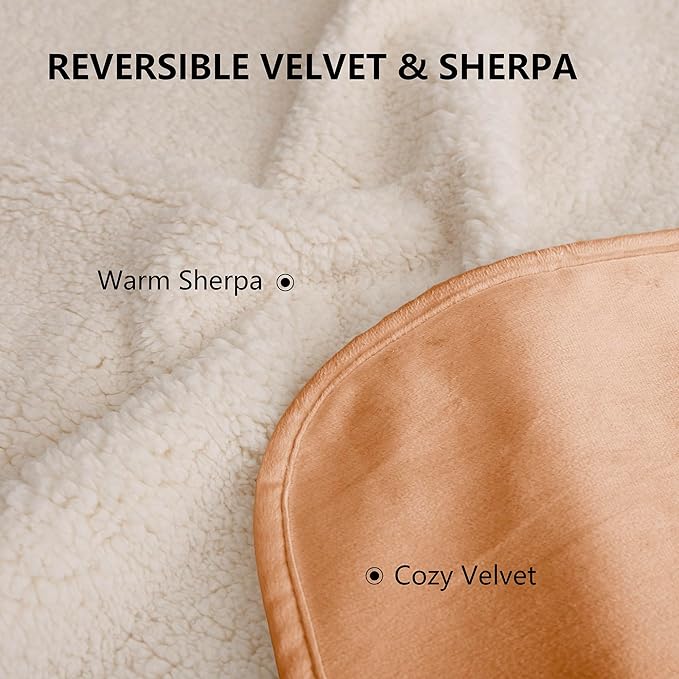 Waterproof Blanket for Bed, Leak Proof Dog Couch Sherpa Throw Blankets Queen Size, Reversible Pet Sofa Furniture Protector Machine Washable-86 x90,Orange