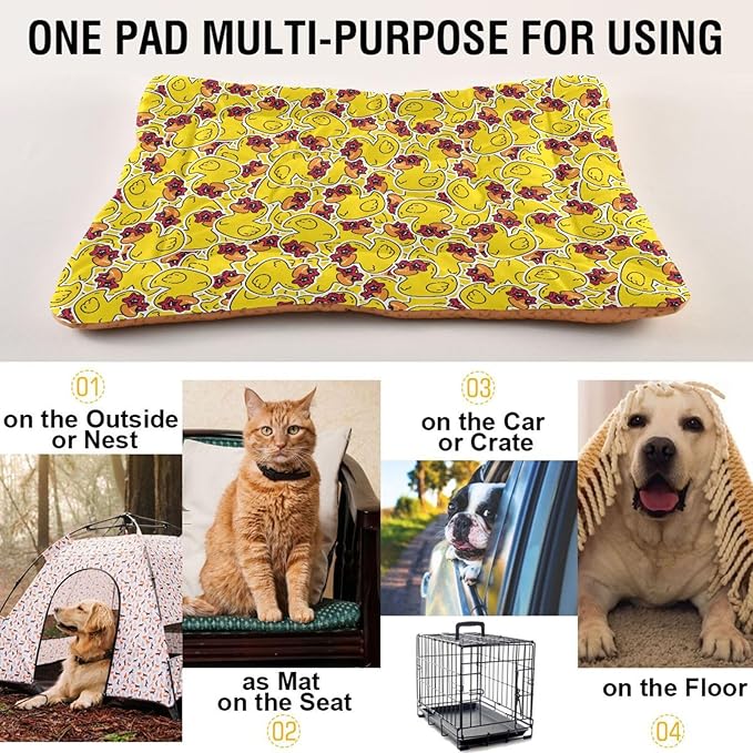 Pet Bed Rubber Duck Star Dog Bed Mat Absorbing Non Slip Pad Pet Sleeping Mat for Small, Medium, and Large Dogs Puppy Cat 36 in x 24 in