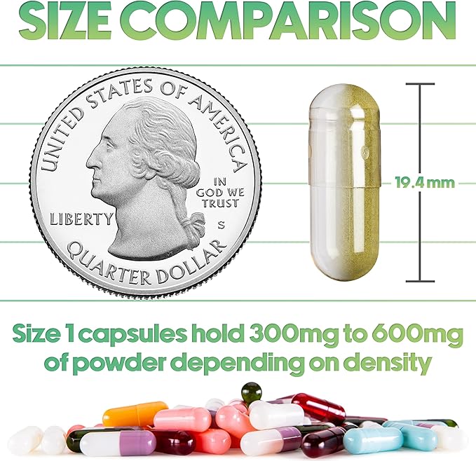 XPRS Nutra Size 1 Empty Capsules - 500 Count Empty Gelatin Capsules - Pill DIY Capsule Filling - Pure Bovine Pill Gel Caps for Do-It-Yourself Supplements (Blue/White)