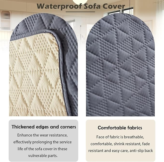 Waterproof Dog Bed Cover Pet Blanket, Soft Pet Couch Covers for Sofa Washable, Bed Couch Sofa Furniture Protector for Puppy Cat Kids (Grey,130 * 210 CM)