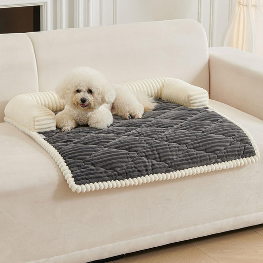 HAOMAIJIA Dog Couch Bed for Large Dogs, Non Slip Pet Couch Covers for Sofa Thick Soft Washable Dog Couch Cover Protector All Seasons Universal Dogs and Cats Bed Mat (Grey, Large)