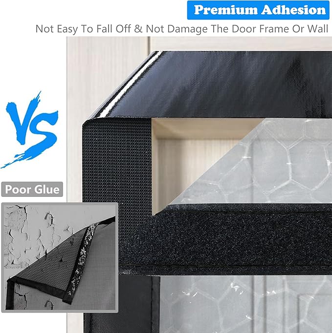 RELIANCER Magnetic Thermal Insulated Door Curtain,Waterproof EVA Door Cover,Fit Doors Size Up to 58"x78",Temperature Protection Insulated Doorway Curtain Partition,Patio Self-Closing Doors Net Screen