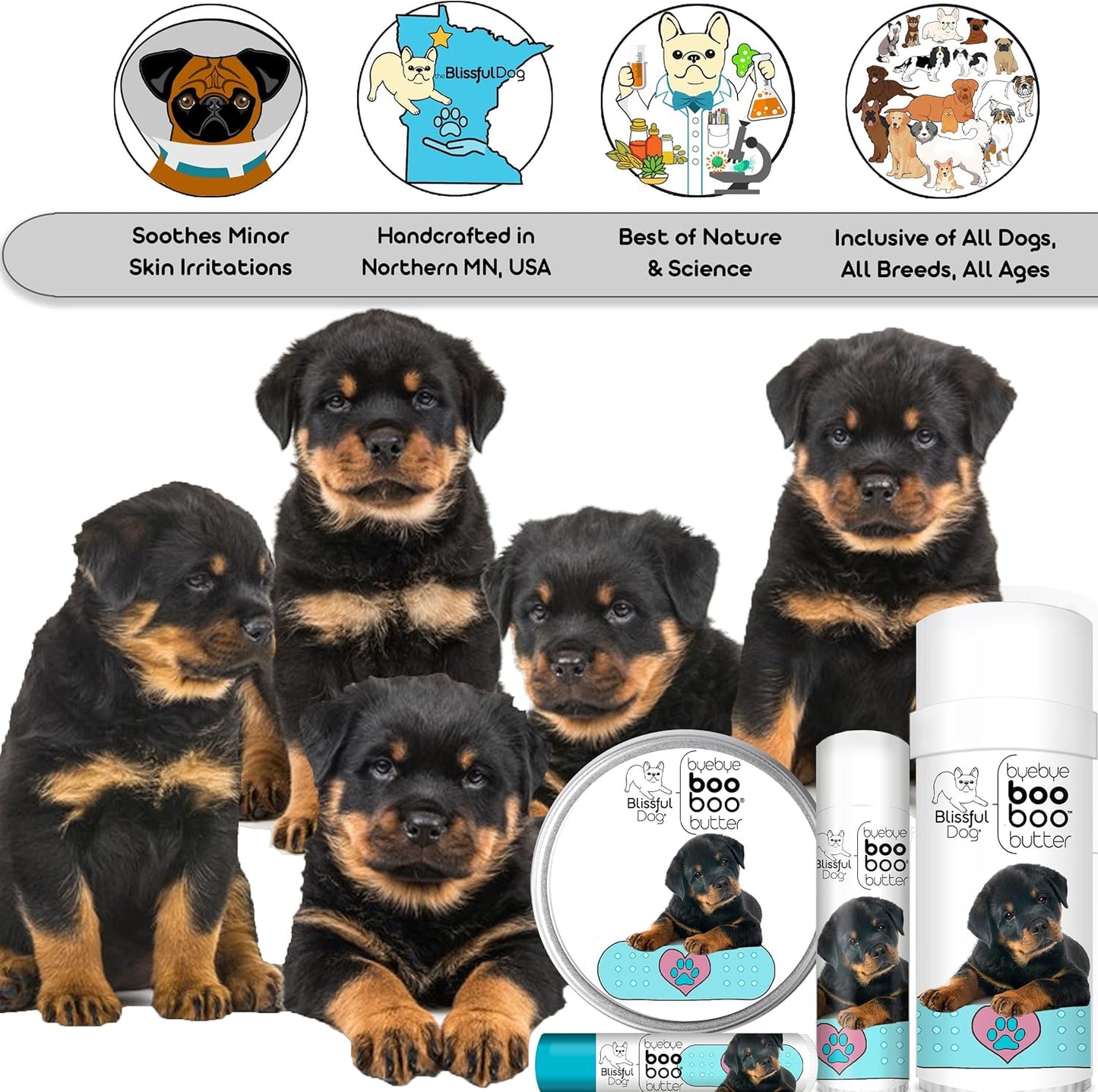 The Blissful Dog .50 oz Tube Rottweiler Booboo Butter