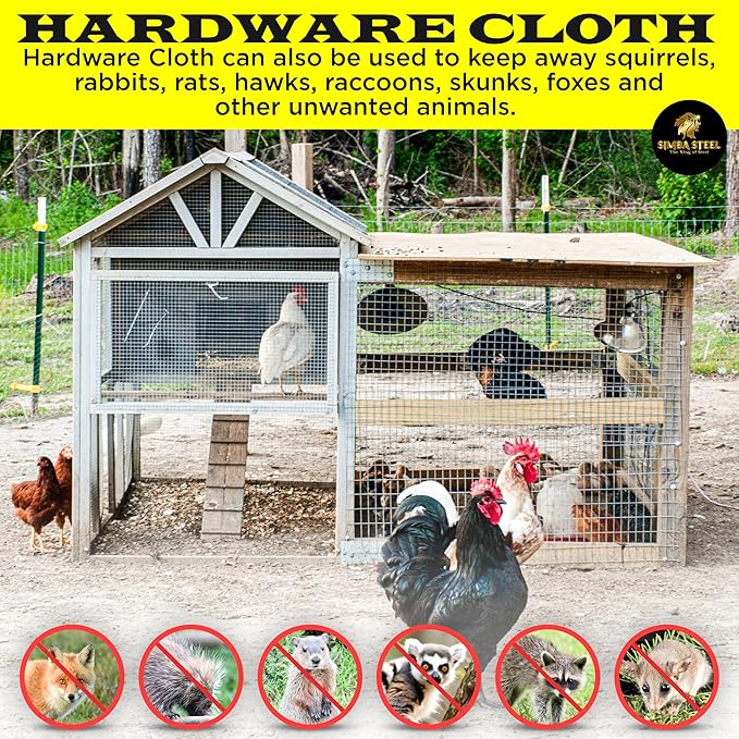 36” x 50 FT Hardware Cloth 1 inch Mesh 16 Gauge, Hot Dip Galvanised Wire Mesh, Rust Proof, Welded Cage Wire Rolls for Garden, Fence, Chicken, Rabbit, Pet Enclosures