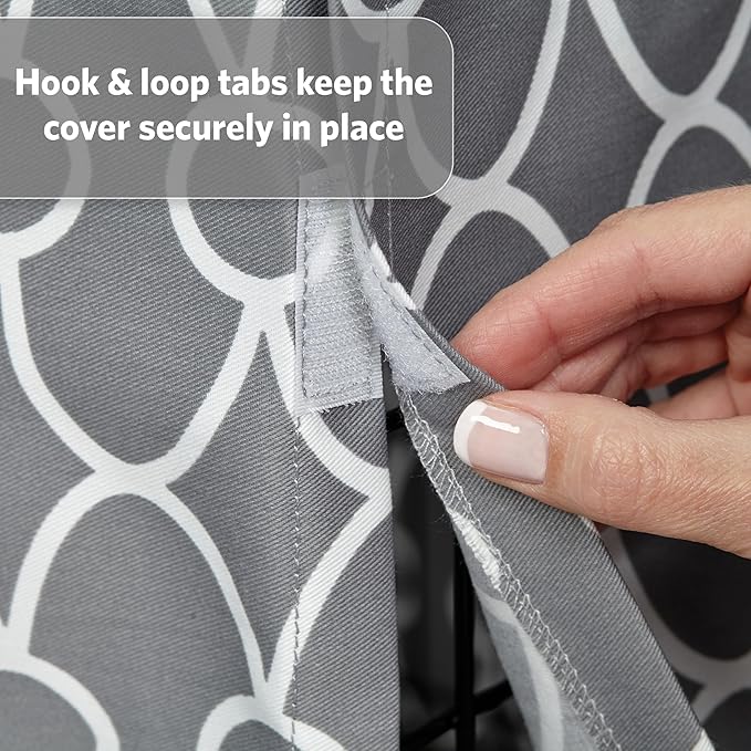 MidWest Homes for Pets Small Dog Crate Cover Featuring Teflon Fabric Protector, Poly-Cotton Privacy Kennel Cover Fits Most 24-inch Crates, Gray Designer Print, Washable, Reduces Barking