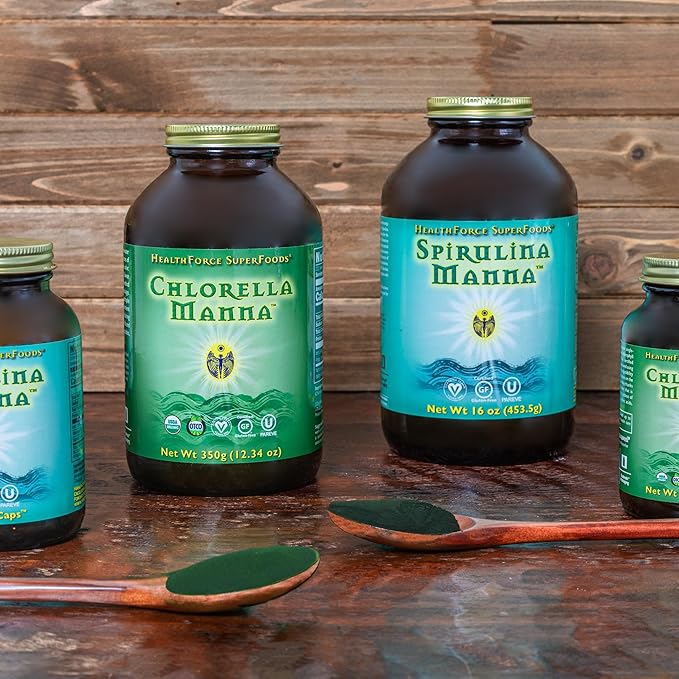 HealthForce SuperFoods Spirulina Manna - Capsules - 450 Vegan Capsules