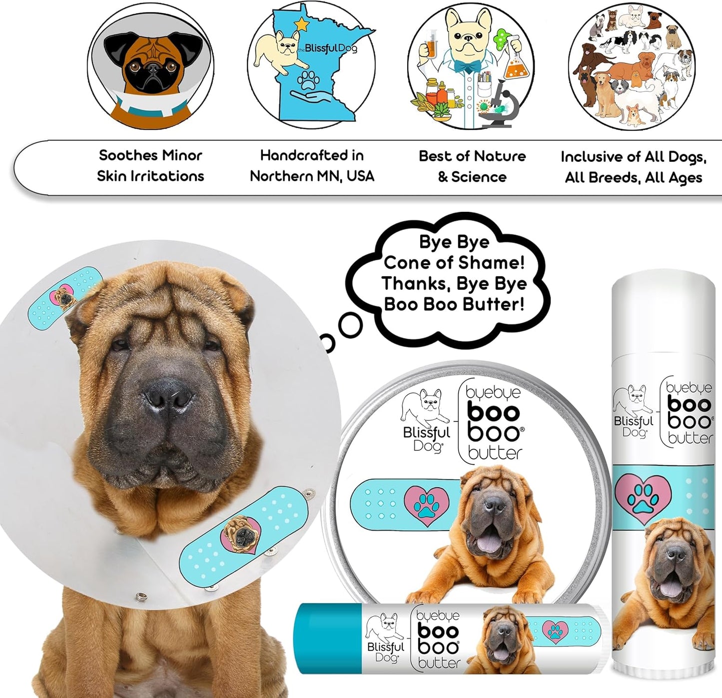 The Blissful Dog 1 oz TIN Chinese Shar Pei Booboo Butter