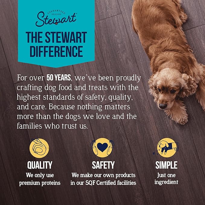 Stewart 100% Chicken Liver Dog Treats, 2.5 oz Pouch, ~45 Pieces, Freeze Dried Raw, Single Ingredient, 60% Protein Training Treats or Meal Topper, Grain Free, Gluten Free
