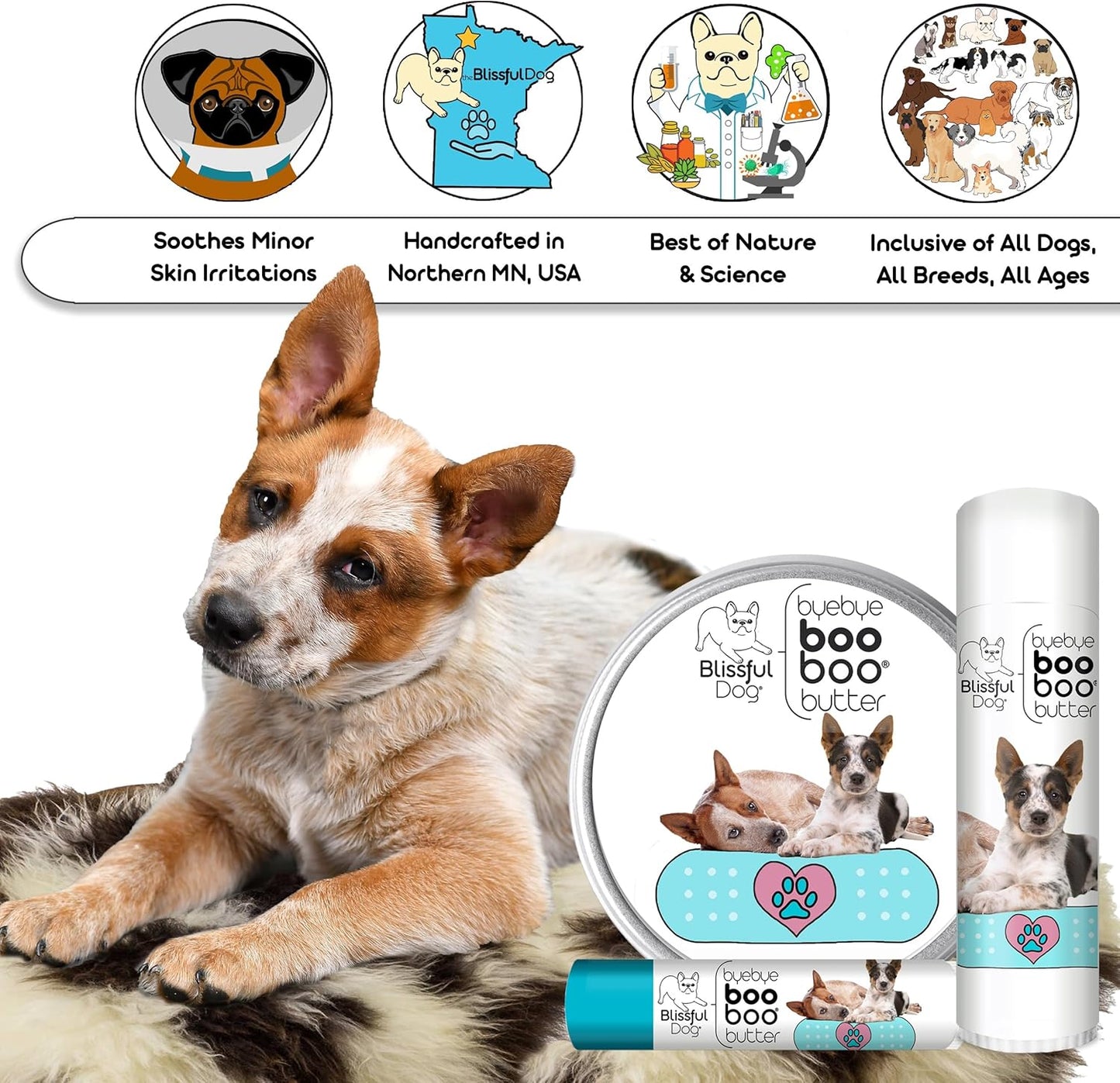 The Blissful Dog .15 oz Tube AUSTRAILIAN Cattle Dog Booboo Butter