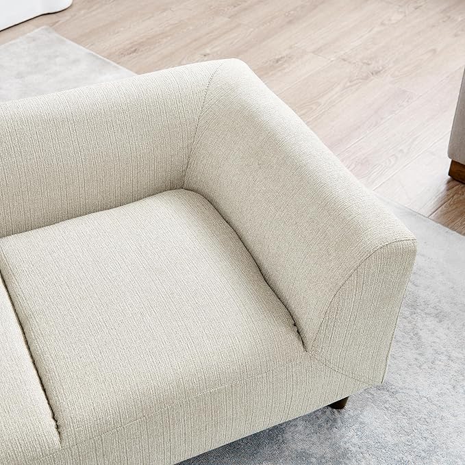 39x25 Inch Large Dog Sofa, Modern Jumbo Pet Couch Made Made by Linen with Armrest and Backrest - Indoor Elevated Dogs Chaise Bed for Doggy up to Medium and Large (Beige)