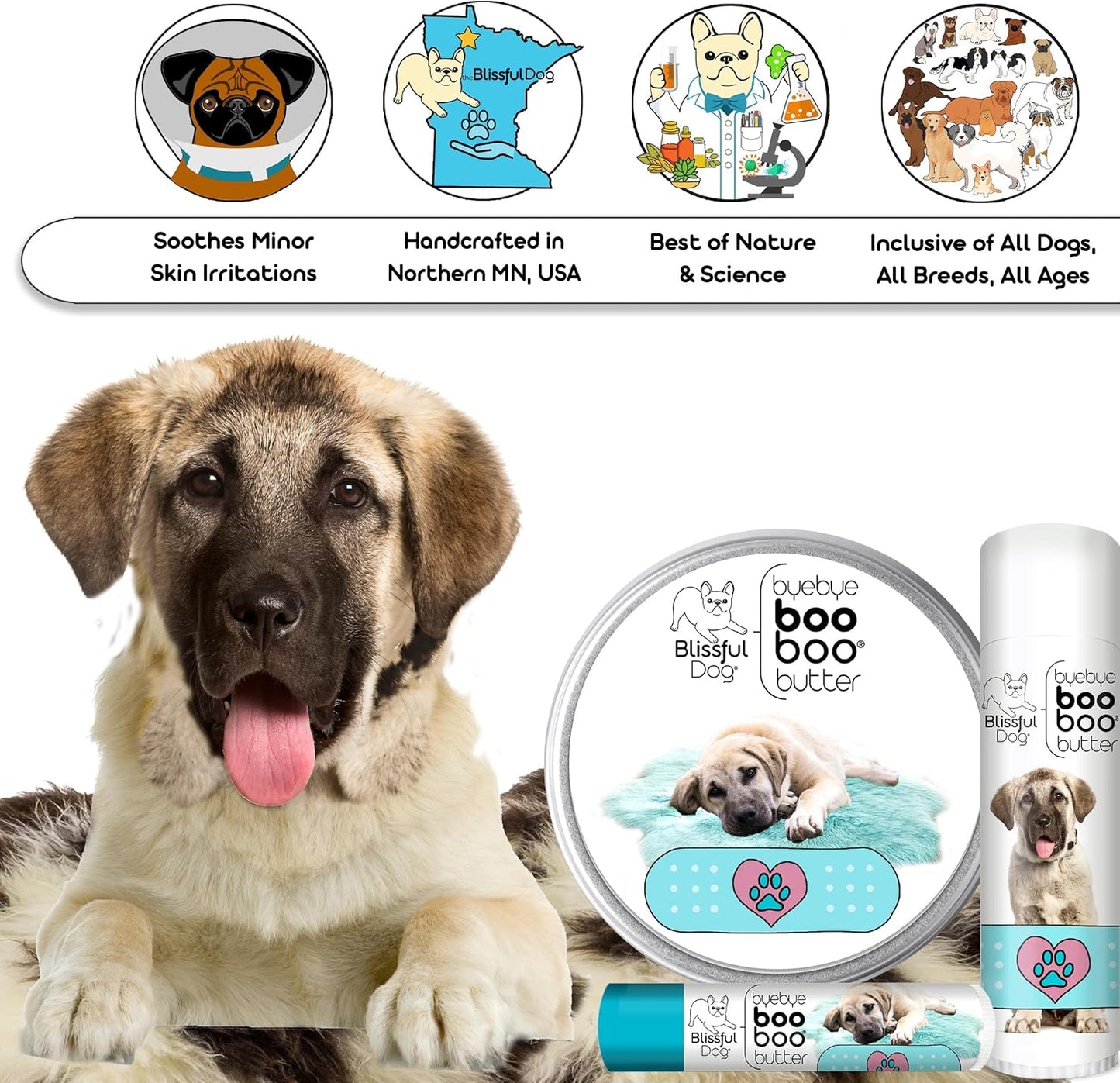 The Blissful Dog Anatolian Shepherd Boo Boo Butter, 0.15 Ounce