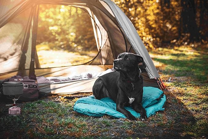 Ultralight Dog Sleeping Bag for Backpacking-Outdoor Dog Bed for Hiking-Packable Sleeping Bag for Dogs-Dog Travel Bed (Glacial Blue | Large)